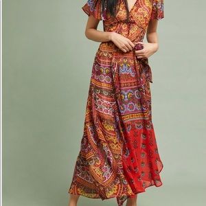 Anthropologie Murol Wrapped Maxi Dress